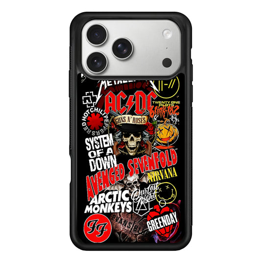 90s Rock Metal Aesthetic iPhone 17 Pro Case | Slim Rubber Case for iPhone 17 Pro