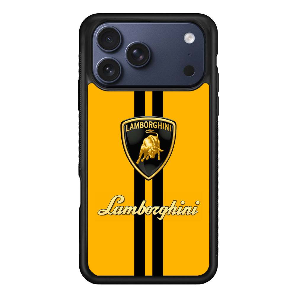 Lamborghini Logo Yellow iPhone 17 Pro Max Case | Slim Rubber Case for iPhone 17 Pro Max