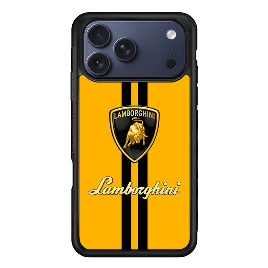 Lamborghini Logo Yellow iPhone 17 Pro Max Case | Slim Rubber Case for iPhone 17 Pro Max