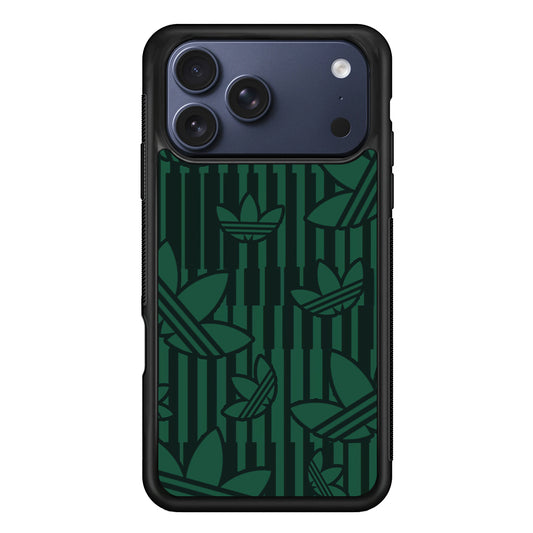 Adidas Dark Green Pattern iPhone 17 Pro Max Case | Durable Rubber Case for iPhone 17 Pro Max
