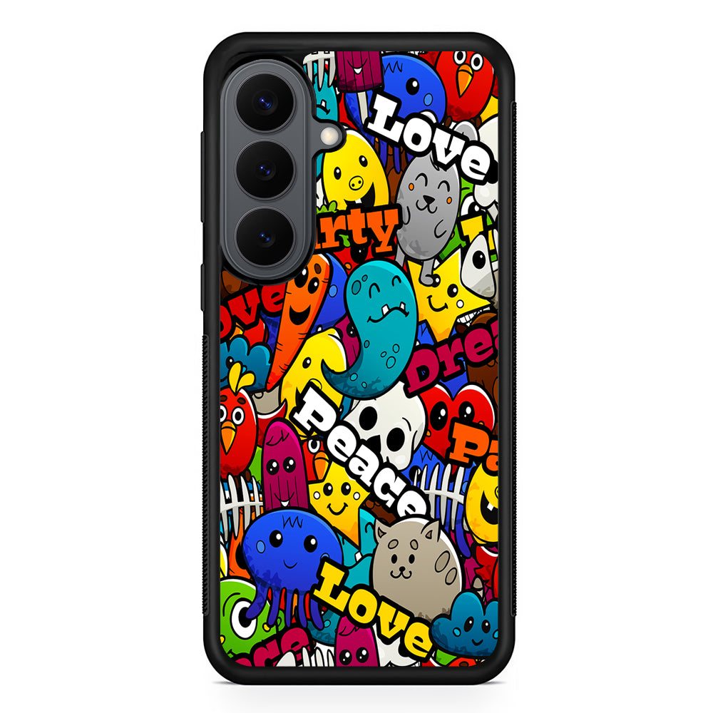 Graffiti Cartoon Abstract Doodle Samsung Galaxy S26 Plus Case | Slim Rubber Case for Samsung Galaxy S26 Plus