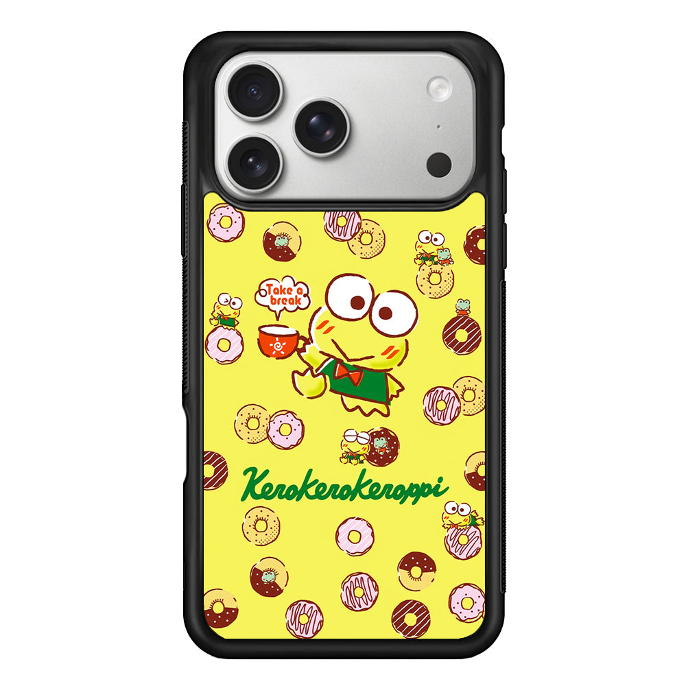 Kerokerokeroppi Take a Break iPhone 17 Pro Case | Slim Rubber Case for iPhone 17 Pro
