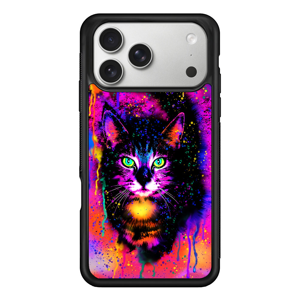Cute Rainbow Cat Painting iPhone 17 Pro Case | Slim Rubber Case for iPhone 17 Pro