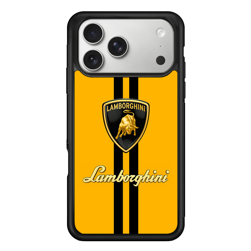 Lamborghini Logo Yellow iPhone 17 Pro Case | Slim Rubber Case for iPhone 17 Pro
