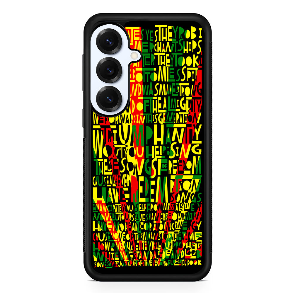 Bob Marley Redemption Song Samsung Galaxy S25 Plus Case | Slim Rubber Cover for Samsung Galaxy S25 Plus