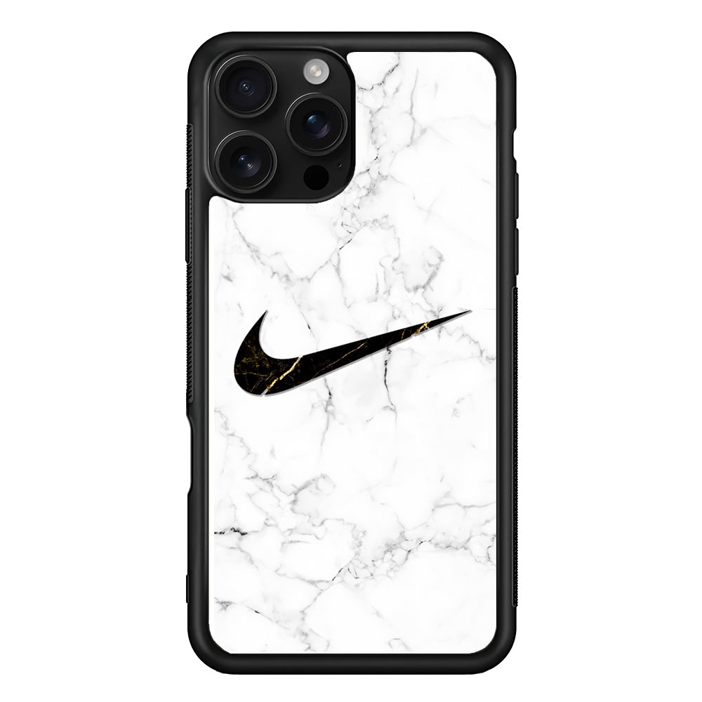 Nike Gold Line in Marble iPhone 16 Pro Case - Stylish Protective Cover for iPhone 16 Pro