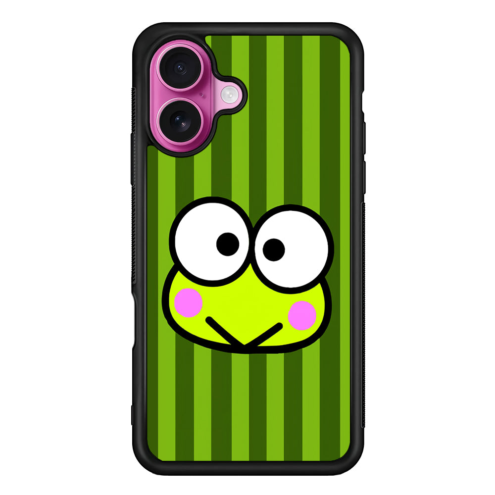 Cutes Keroppi Stripe Green iPhone 17 Case | Slim Protective Rubber Phone Cover