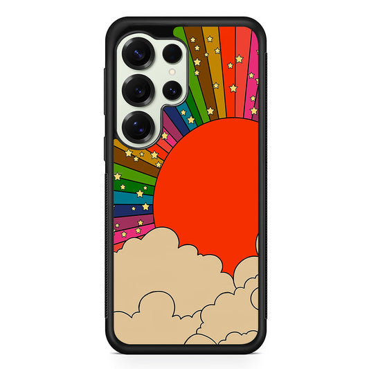Rainbow 70s Sunset Samsung Galaxy S25 Ultra Case | Durable Rubber Case for Samsung Galaxy S25 Ultra