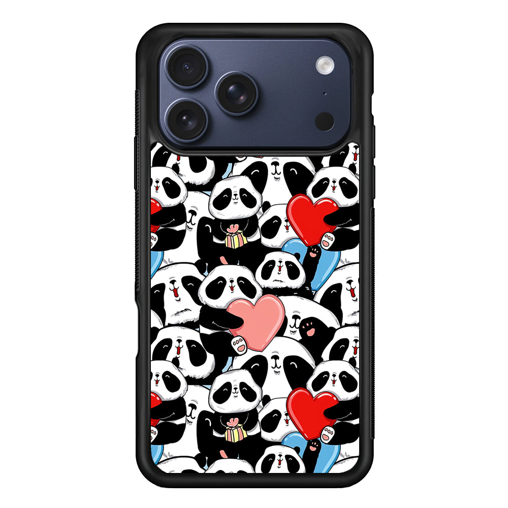 Pink Heart Panda iPhone 17 Pro Max Case | Slim Protective Cover for iPhone 17 Pro Max