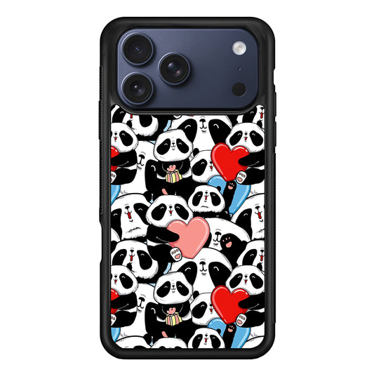 Pink Heart Panda iPhone 17 Pro Max Case | Slim Protective Cover for iPhone 17 Pro Max