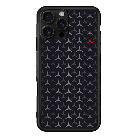 Mercedes-Benz Logos Pattern iPhone 16 Pro Case | Slim Rubber Case for iPhone 16 Pro
