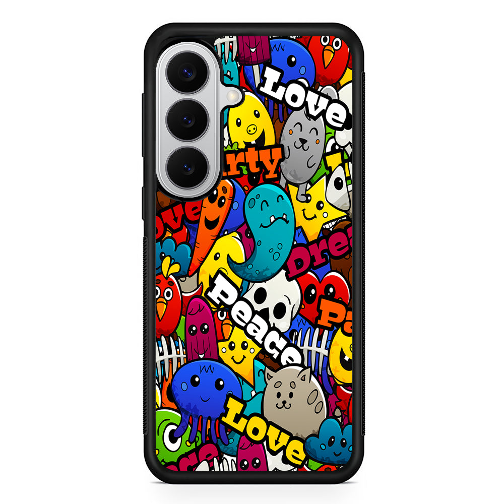 Graffiti Cartoon Abstract Doodle Samsung Galaxy S26 Case | Protective Rubber Cover