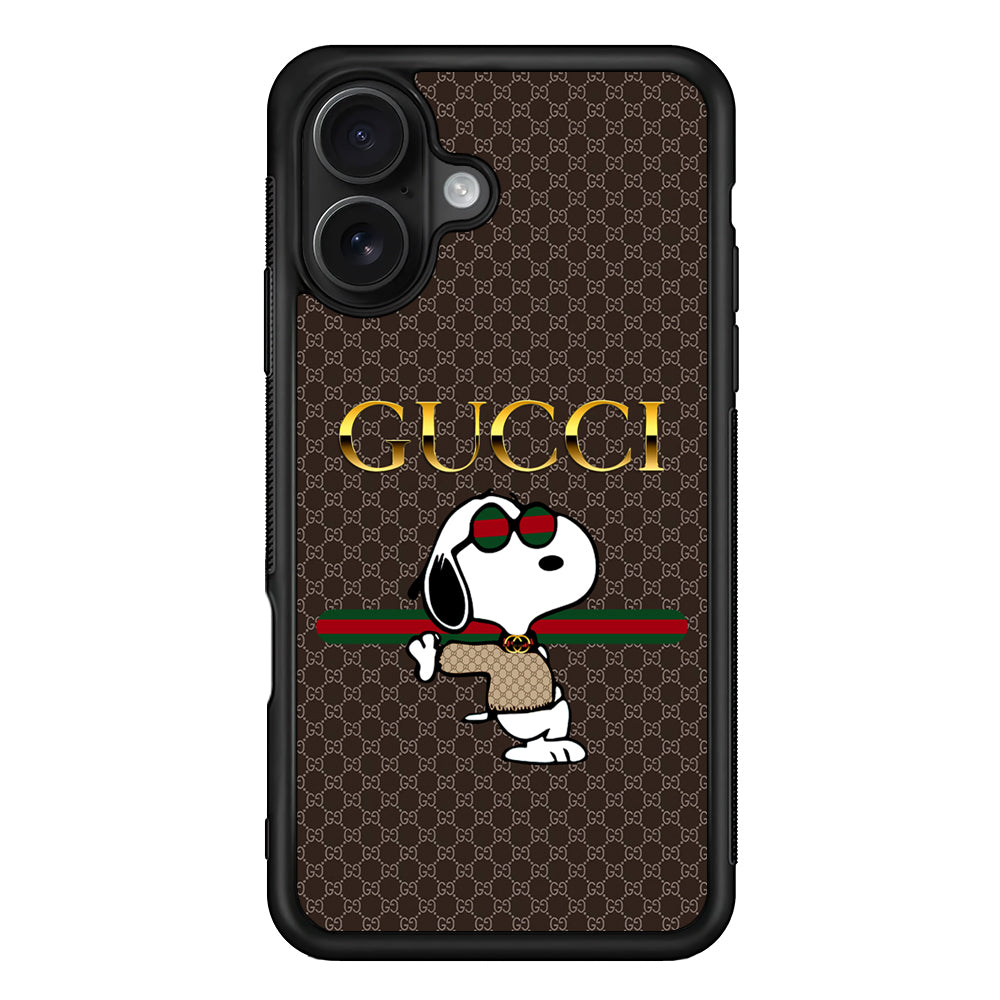 Gucci Snoopy Dope iPhone 16 Case | Slim Rubber Case for iPhone 16
