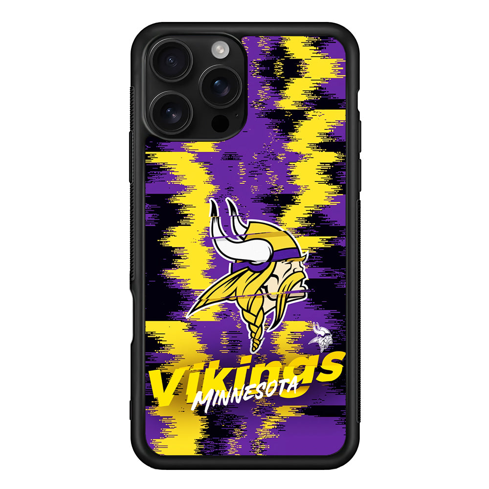 Minnesota Vikings Abstract Color iPhone 16 Pro Case | Durable Protective Case for iPhone 16 Pro