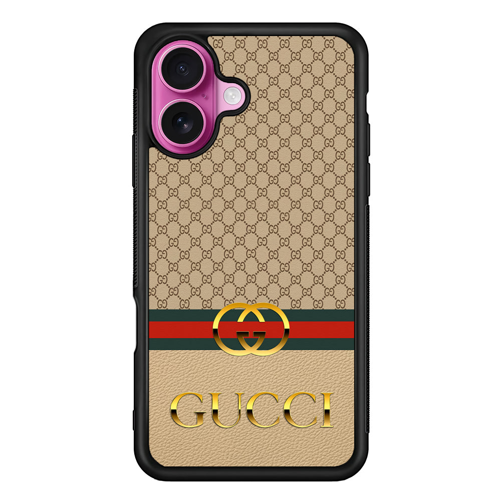 Gucci Gold Clasp iPhone 17 Case | Slim Rubber Case for iPhone 17