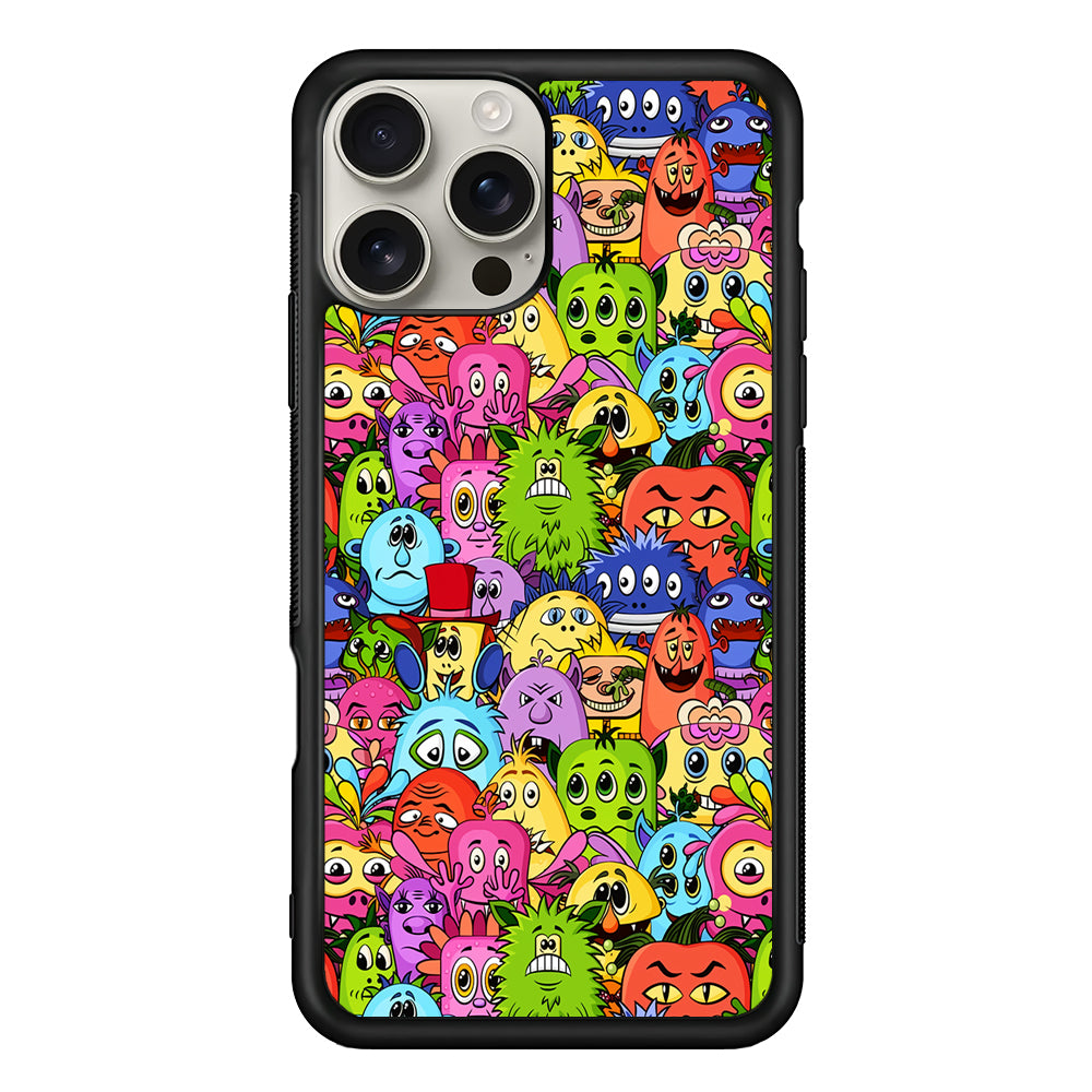 Monster Alien Cartoon Doodle iPhone 16 Pro Max Case | Stylish Protective Case for iPhone 16 Pro Max