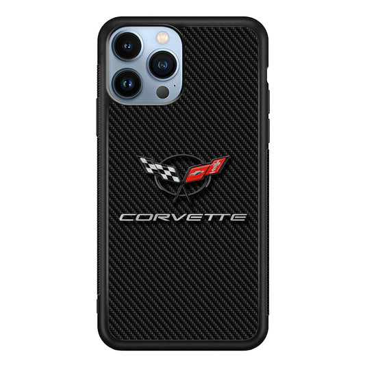 Chevrolet Corvette Logo Carbon iPhone 13 Pro Max Case | Slim Rubber Case for iPhone 13 Pro Max