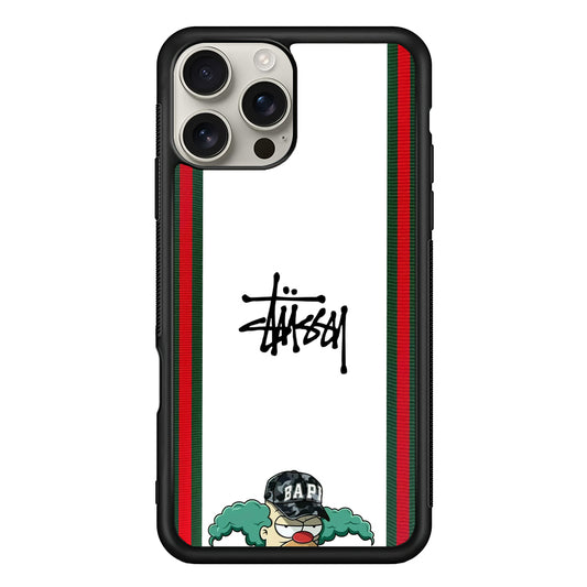 Stussy Homer Simpson iPhone 16 Pro Max Case | Slim Rubber Case for iPhone 16 Pro Max