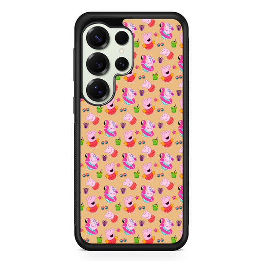 Peppa Pig on The Beach Pattern Samsung Galaxy S25 Ultra Case | Durable Rubber Case for Samsung Galaxy S25 Ultra