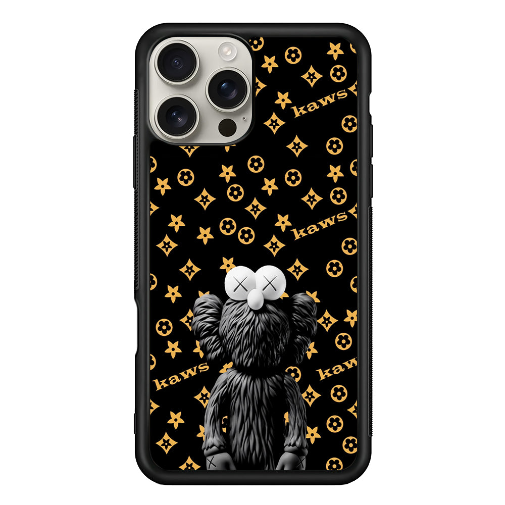 Louis Vuitton X Kaws Black Background iPhone 16 Pro Max Case | Slim Rubber Case for iPhone 16 Pro Max