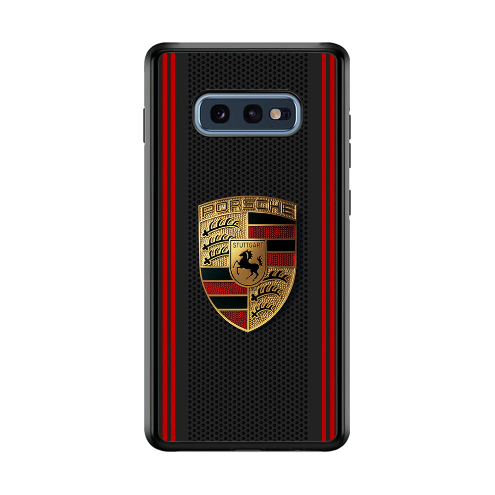 Porsche Gold Emblem Samsung Galaxy S10E Case | Slim Rubber Case for Samsung Galaxy S10E