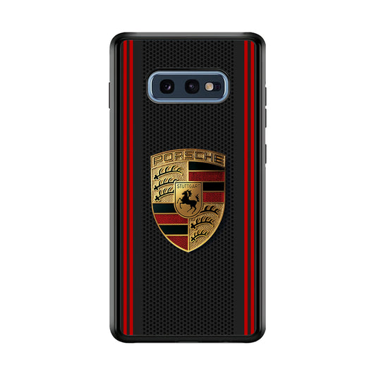 Porsche Gold Emblem Samsung Galaxy S10E Case | Slim Rubber Case for Samsung Galaxy S10E