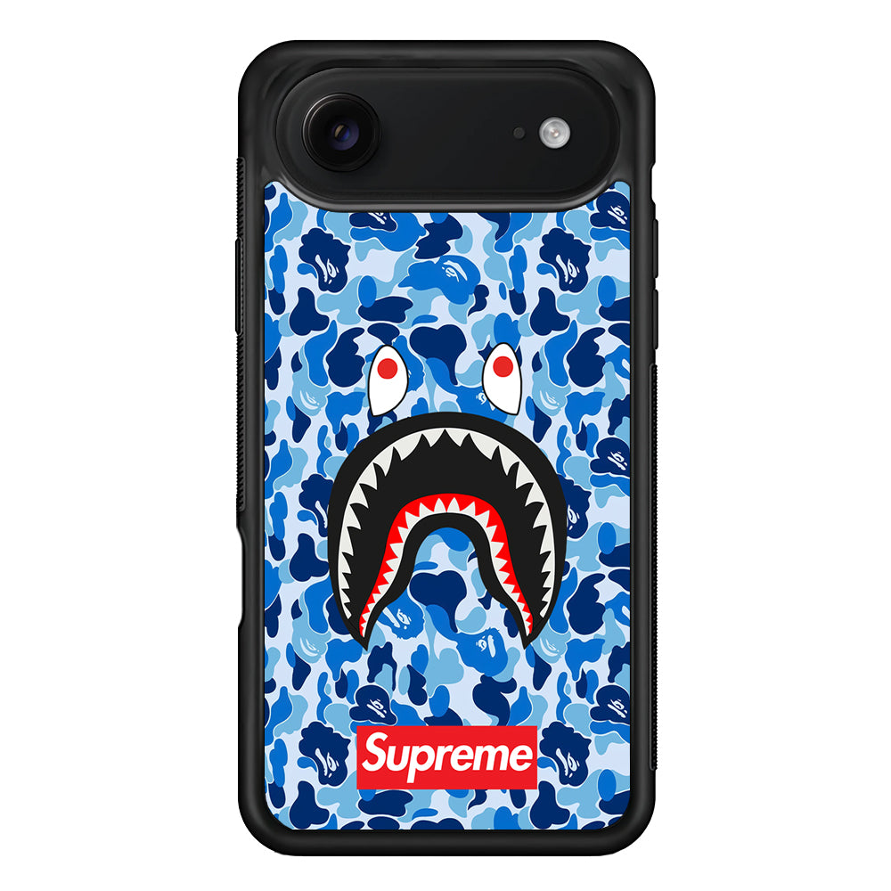 Bape Supreme Blue Camo iPhone 17 Air Case | Slim Rubber Case for iPhone 17 Air