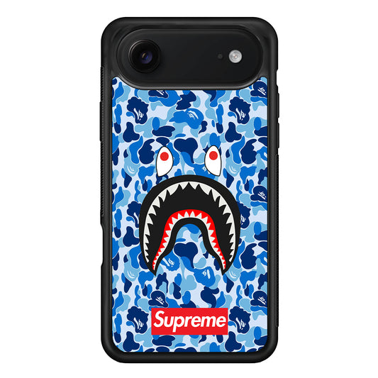 Bape Supreme Blue Camo iPhone 17 Air Case | Slim Rubber Case for iPhone 17 Air
