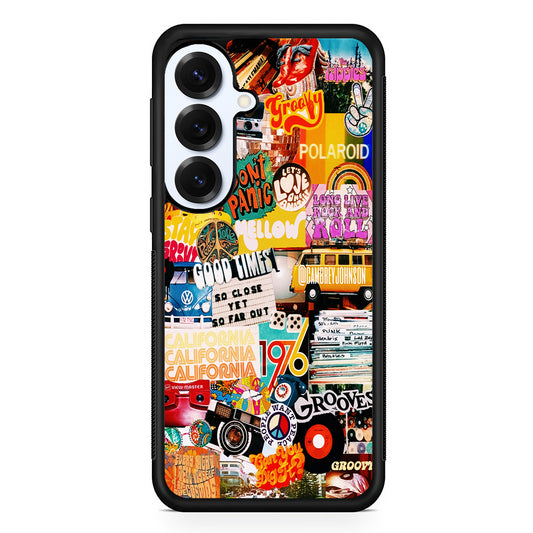 Retro Aesthetic 70s Collage Samsung Galaxy S25 Plus Case | Slim Rubber Cover for Samsung Galaxy S25 Plus