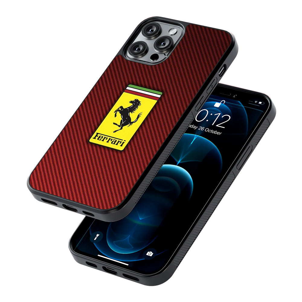 Ferrari Bloodshot Fiber 2D Rubber Phone Case | Slim Protective Phone Case