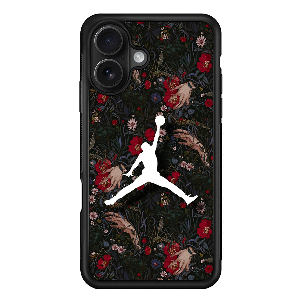 Air Jordan Logo Flower Art iPhone 16 Case - Oxvistore