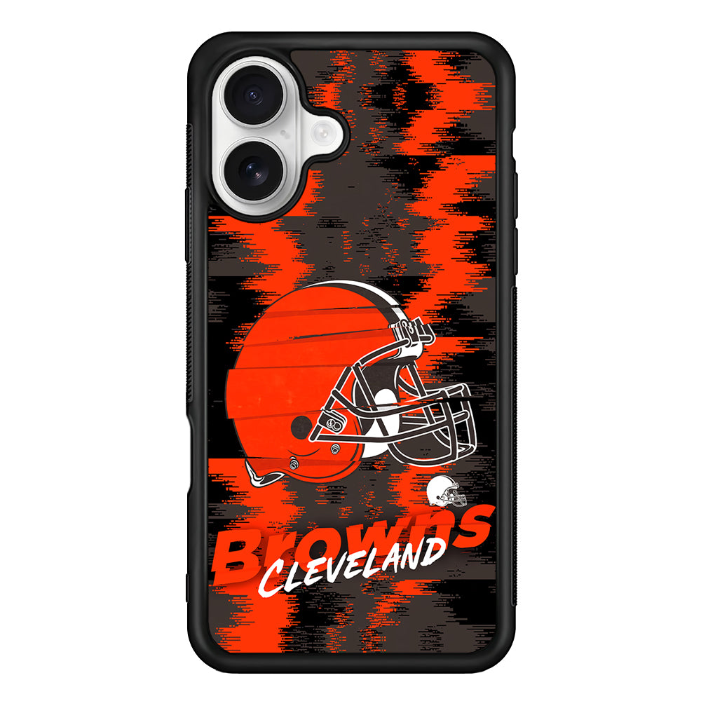 Cleveland Browns Abstract Color iPhone 16 Plus Case | Durable Protective Rubber Cover