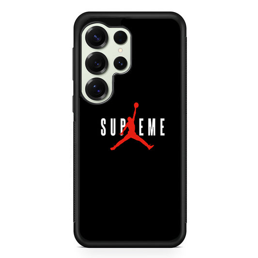 Jordan X Supreme Black Background Samsung Galaxy S25 Ultra Case | Slim Rubber Case for Samsung Galaxy S25 Ultra