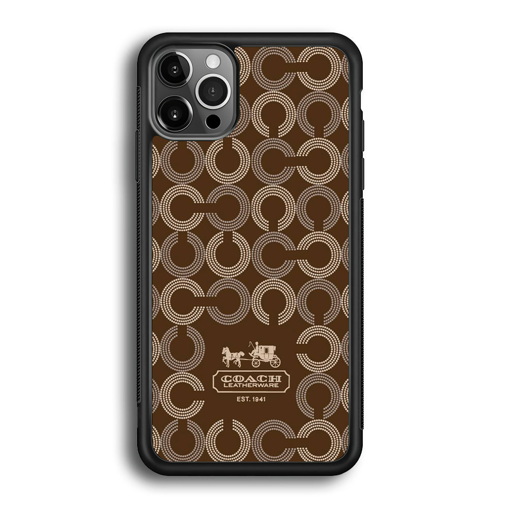 Coach Pattern Brown iPhone 12 Pro Max Case | Slim Rubber Case for iPhone 12 Pro Max