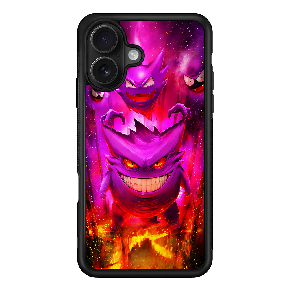 Pokemon Ghost Type Gengar iPhone 16 Case - Oxvistore