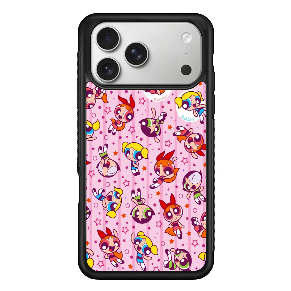 The Powerpuff Girls Cute Pattern iPhone 17 Pro Case | Slim Rubber Case for iPhone 17 Pro