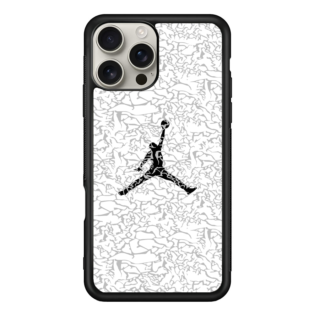 Air Jordan Gray Abstract Pattern iPhone 16 Pro Max Case | Durable Everyday Protective Cover