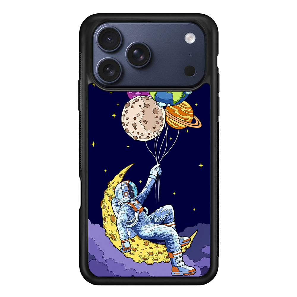 Astronaut Relaxing Holding Planet iPhone 17 Pro Max Case | Slim Protective Cover for iPhone 17 Pro Max