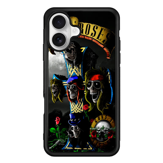 Guns and Roses Music Rock iPhone 16 Plus Case | Durable Protective Rubber Cover