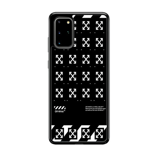 Off White Logo Black Pattern Samsung Galaxy S20 Plus Case | Slim Rubber Case for Samsung Galaxy S20 Plus