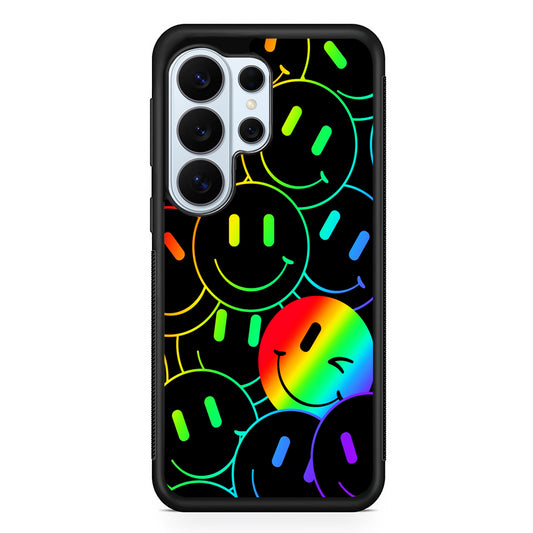 Dark Rainbow Smiley Face Samsung Galaxy S26 Ultra Case | Protective Phone Cover