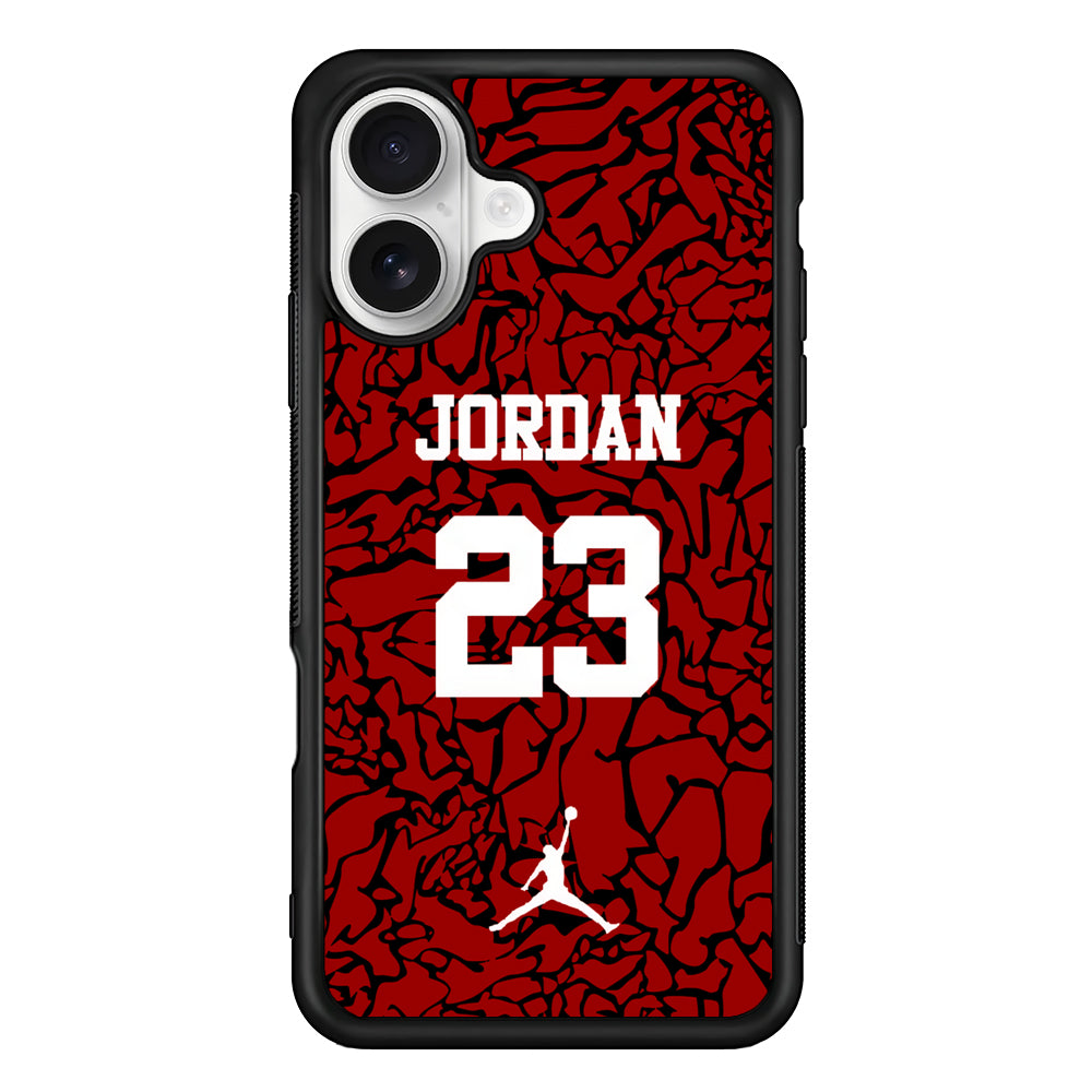 Air Jordan Black Patern 23 iPhone 16 Plus Case – Slim Fit Protective Phone Case