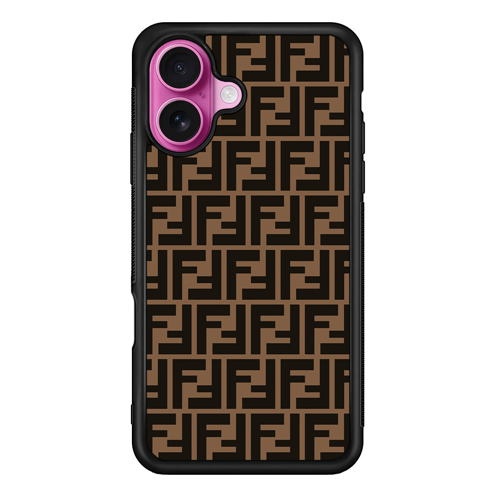 Fendi Brown Form iPhone 17 Case | Slim Rubber Case for iPhone 17