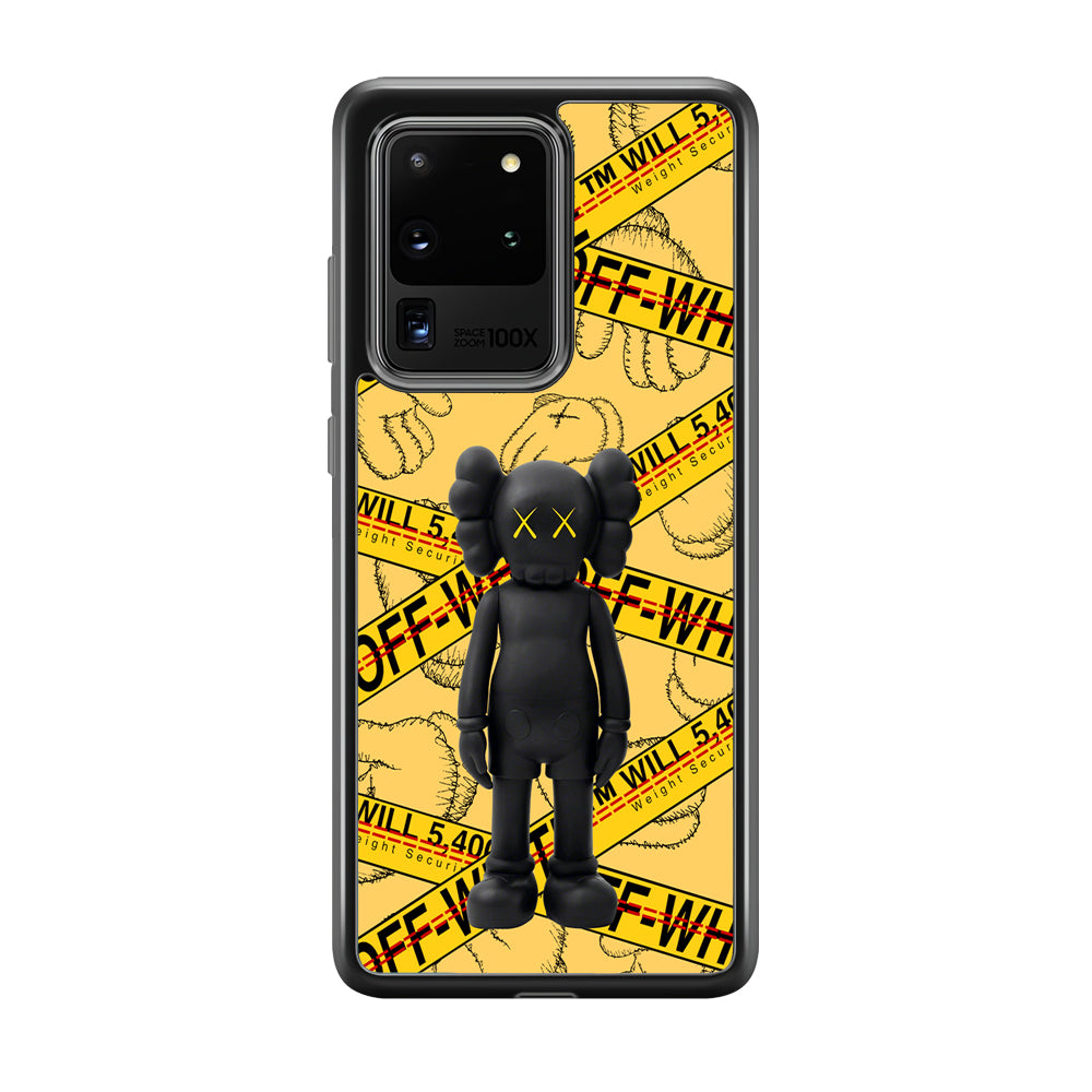 Kaws x Off White Yellow Belt Samsung Galaxy S20 Ultra Case | Slim Rubber Case for Samsung Galaxy S20 Ultra