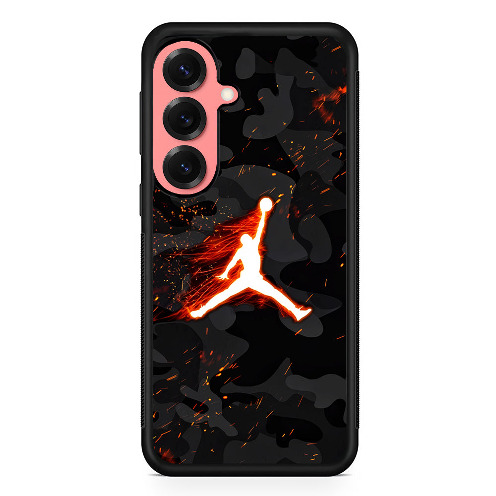 Air Jordan Logo On Fire Samsung Galaxy S25 Case | Slim Protective Cover for Samsung Galaxy S25
