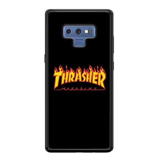 Thrasher Magazine Black Simple Fire Samsung Galaxy Note 9 Case | Slim Rubber Case for Samsung Galaxy Note 9