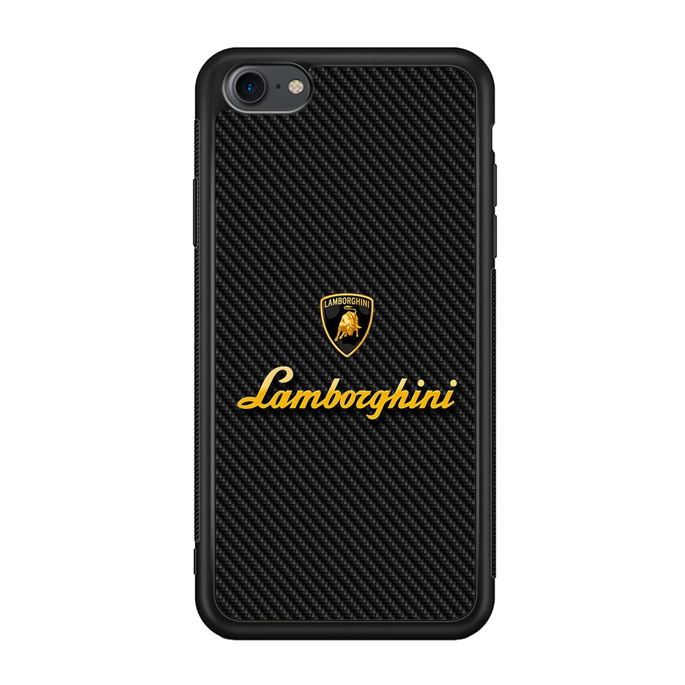 Lamborghini Black Carbon Logo iPhone 8 Case | Slim Rubber Case for iPhone 8