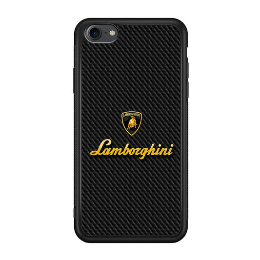 Lamborghini Black Carbon Logo iPhone 8 Case | Slim Rubber Case for iPhone 8