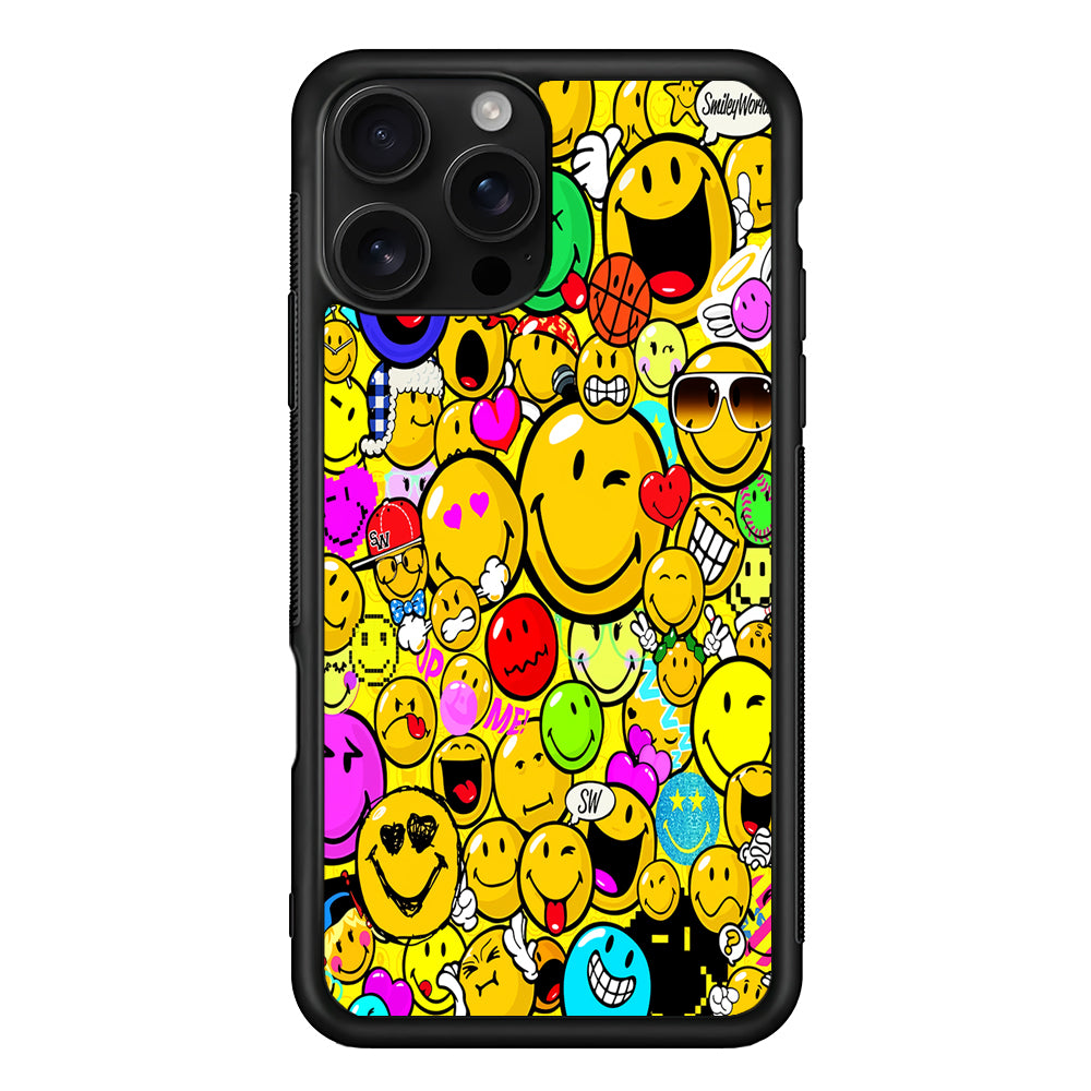 Smiley Face World Colorful iPhone 16 Pro Case | Durable Protective Case for iPhone 16 Pro