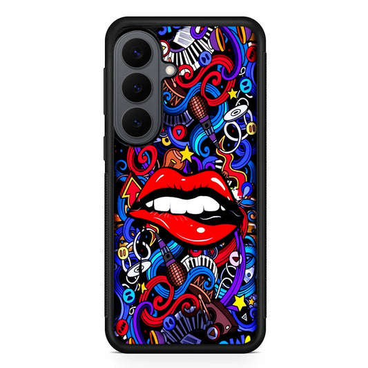 Lips Love Music Graffiti Samsung Galaxy S26 Plus Case | Slim Rubber Case for Samsung Galaxy S26 Plus